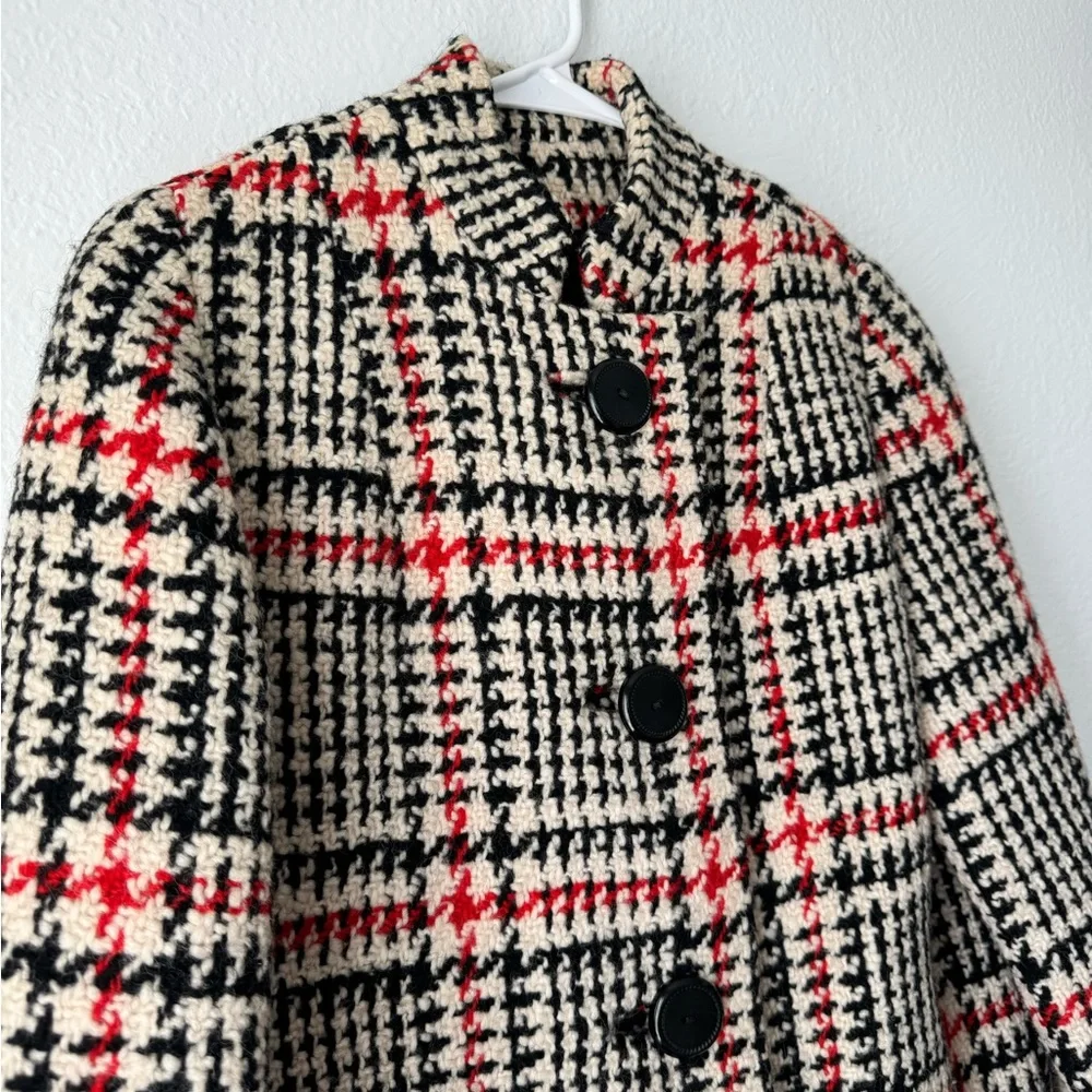 THAT YOUNG LEEDS LOOK Vtg 30’s-60s Houndstooth Wool Jacket Women Coat XS/S Scarf - Picture 7 of 16